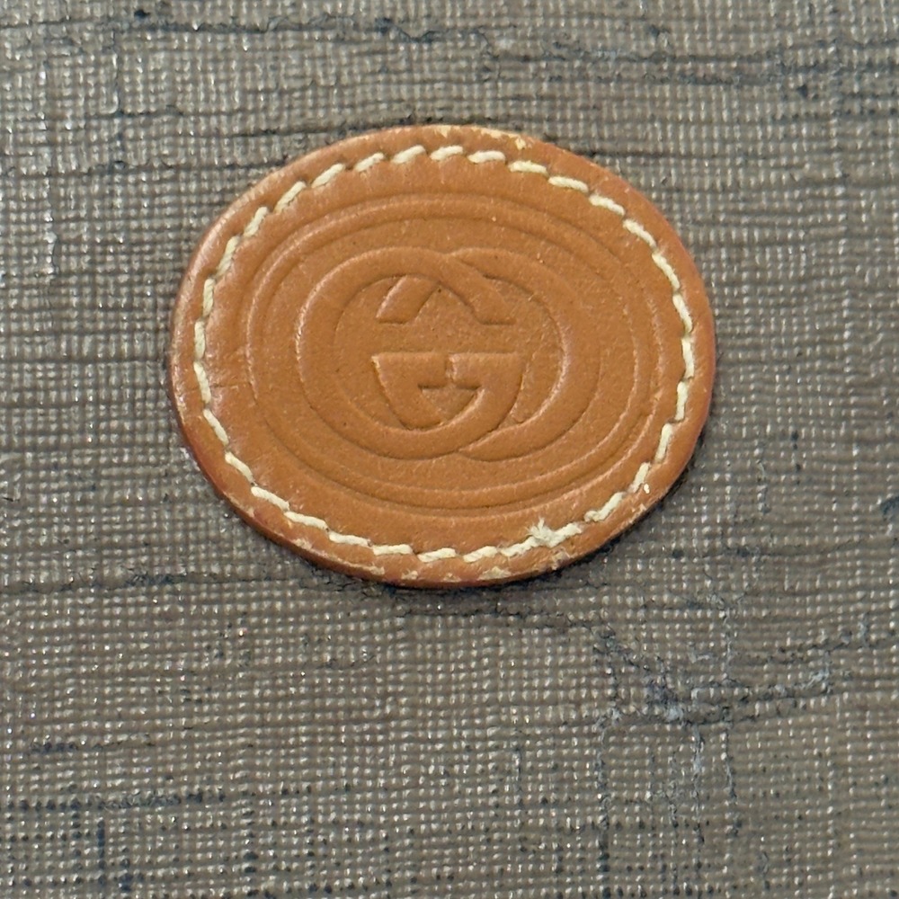 Vintage Gucci 007-89-0094‎ Monogram Crossbody Bag – Brown & Tan Leather Trim - Picture 13 of 16